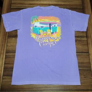 Girlie Girl Originals Purple Tee "Happy Camper" - Size Medium